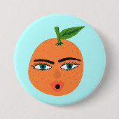 Happy Oranje Whimsical-Button Ronde Button 7,6 Cm (Voorkant)