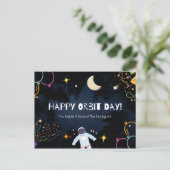 Happy Orbit Day Verjaardag Jubileum Space Gift Briefkaart (Staand voorkant)