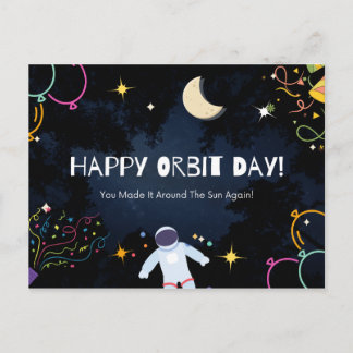 Happy Orbit Day Verjaardag Jubileum Space Gift Briefkaart