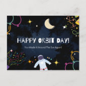Happy Orbit Day Verjaardag Jubileum Space Gift Briefkaart (Voorkant)