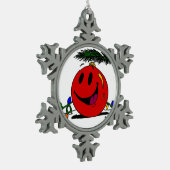 Happy Ornament Snowflake Pewter Ornament (Links)