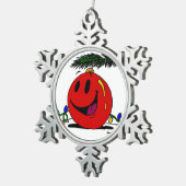 Happy Ornament Snowflake Pewter Ornament (Rechts)