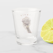 Happy Ostrich Funny Shot Glass - Proost Glas (Achterkant)