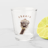 Happy Ostrich Funny Shot Glass - Proost Shot Glas (Voorkant)