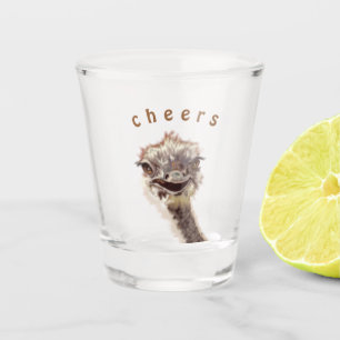 Happy Ostrich - Funny - Smile Alsjeblieft - Cheers Shot Glas