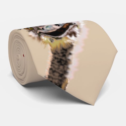 Happy Ostrich Funny Stropdassen (Opgerold)