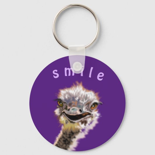 Happy Ostrich - Kies uw favoriete kleur! Sleutelhanger (Voorkant)