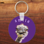 Happy Ostrich - Kies uw favoriete kleur! Sleutelhanger (Voorkant)