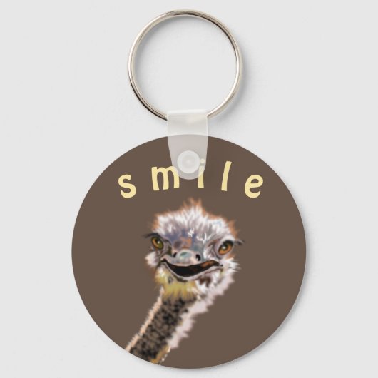 Happy Ostrich - Kies uw favoriete kleuren Sleutelhanger (Voorkant)