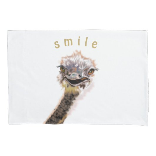 Happy Ostrich Kussensloop (Voorkant)