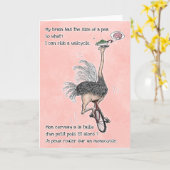 Happy Ostrich Moment - tweetalig Kaart (Gele Bloem)