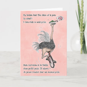 Happy Ostrich Moment - tweetalig Kaart