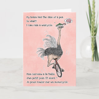 Happy Ostrich Moment - tweetalig Kaart