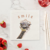 Happy Ostrich Napkins - Fun Painting - Jouw tekst Servet (Insitu)