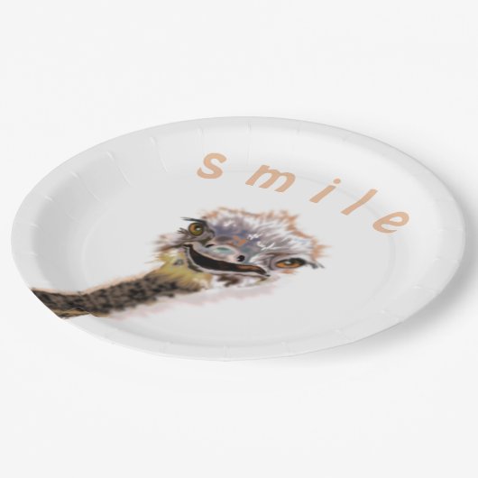 Happy Ostrich Papieren Bordje (Gekanteld)