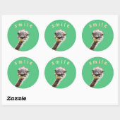 Happy Ostrich Ronde Sticker (Vel)