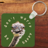 Happy Ostrich Sleutelhanger - Wees niet blij (Achterkant)