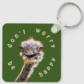 Happy Ostrich Sleutelhanger - Wees niet blij (Achterkant)