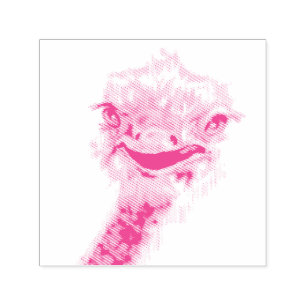 Happy Ostrich - Smile - Funny Zelfinktende Stempel