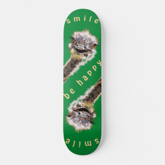 Happy Ostrich - Smile Persoonlijk Skateboard (Voorkant)
