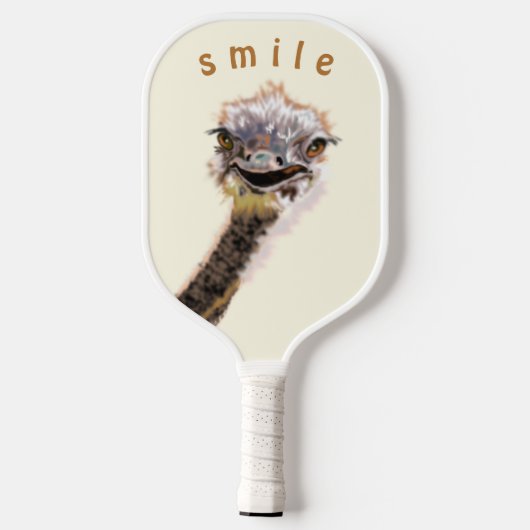 Happy Ostrich Smile Pickleball Paddle Funny (Achterkant)