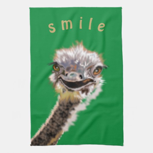 Happy Ostrich Theedoek (Verticaal)