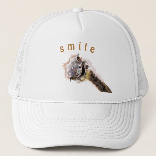 Happy Ostrich Trucker Hat - Smile Pet (Voorkant)