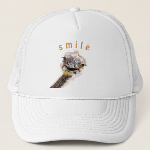 Happy Ostrich Trucker Hat - Smile - Wees blij Trucker Pet