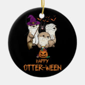 Happy Otter Ween Witch Lazy Halloween kostuum anim Keramisch Ornament (Voorkant)