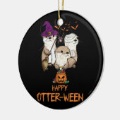 Happy Otter Ween Witch Lazy Halloween kostuum anim Keramisch Ornament (Links)