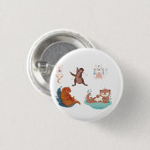 Happy ottering sticker ronde button 3,2 cm (Voorkant /achterkant)