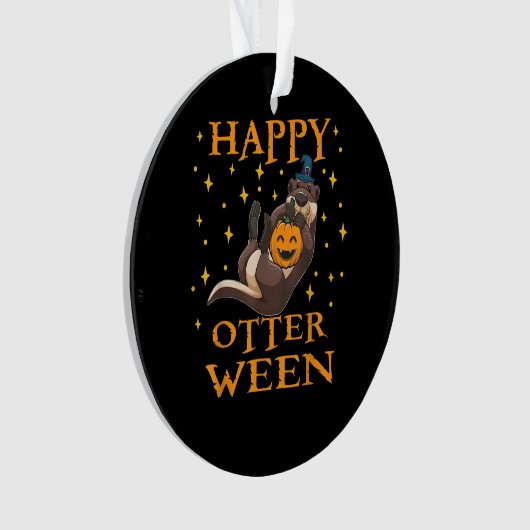 Happy Otterween Cute Zee Otter Halloween Costume Ornament (voorkant)