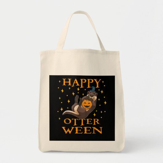 Happy Otterween Cute Zee Otter Halloween Costume Tote Bag (Voorkant)