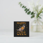 Happy Otterween Cute Zee Otter Halloween Costume Vierkante Visitekaartje (Staand voorkant)
