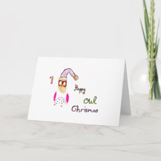 Happy Owl Christmas beroemd gemaakt door Alix R. Feestdagen Kaart