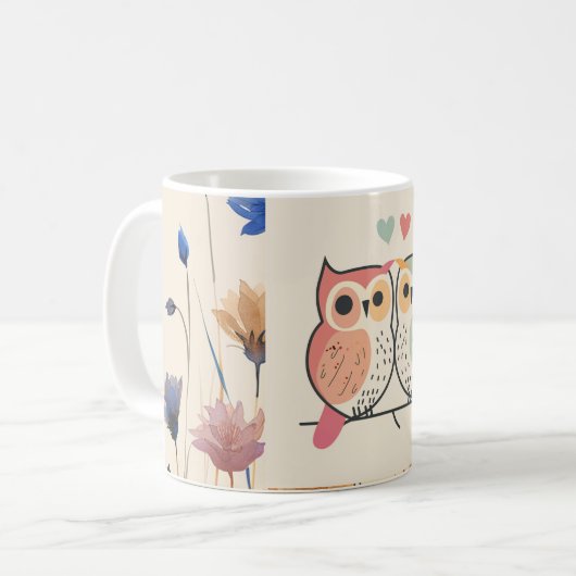 Happy Owl Classic Mok (Voorkant links)