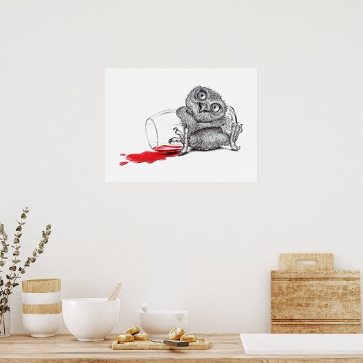 Happy Owl - Drink Poster (Keuken)