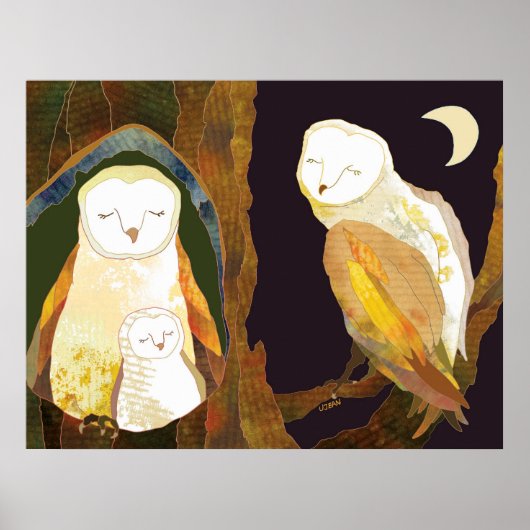 Happy Owl Familie Poster (Voorkant)