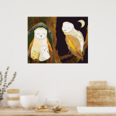 Happy Owl Familie Poster (Keuken)
