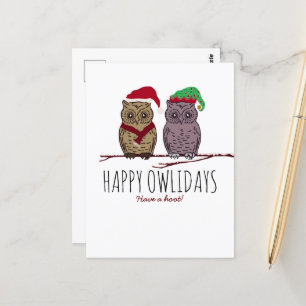 Happy Owlidays, feestelijk Briefkaart