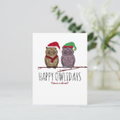 Happy Owlidays, feestelijk Briefkaart (Staand voorkant)