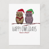 Happy Owlidays, feestelijk Briefkaart (Voorkant)