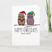 Happy Owlidays, feestelijk Kaart (Voorkant)