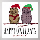 Happy Owlidays, feestelijk Poster (Voorkant)