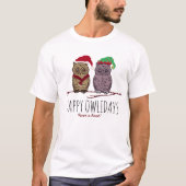 Happy Owlidays, feestelijk T-shirt (Voorkant)