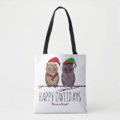 Happy Owlidays, feestelijk Tote Bag (Voorkant)