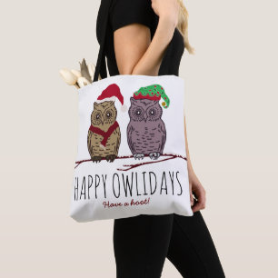 Happy Owlidays, feestelijk Tote Bag