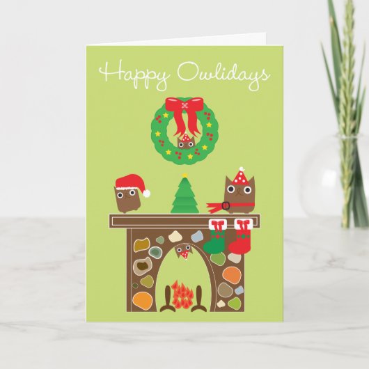 Happy Owlidays! Greeting Card Feestdagen Kaart (Voorkant)