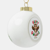 Happy Owlidays Keramische Bal Ornament (Links)