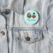Happy Owlidays Ronde Button 5,7 Cm (In situ)